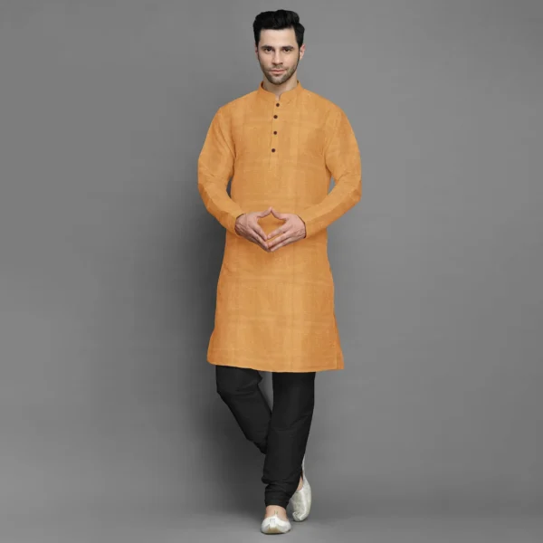 Orange Cotton Kurta