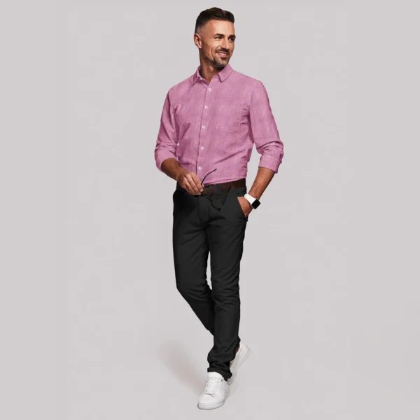 Pink & White Shaded Muslin Full Sleeve Shirt - Image 4