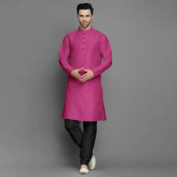 Deep Pink Silk Kurta