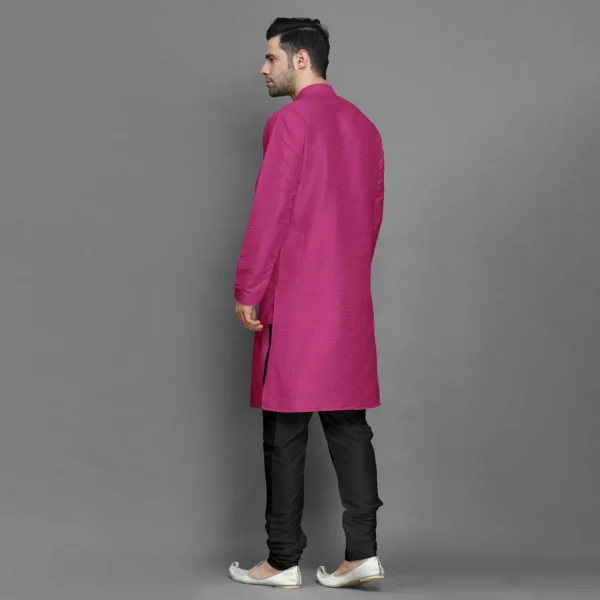 Deep Pink Silk Kurta - Image 3