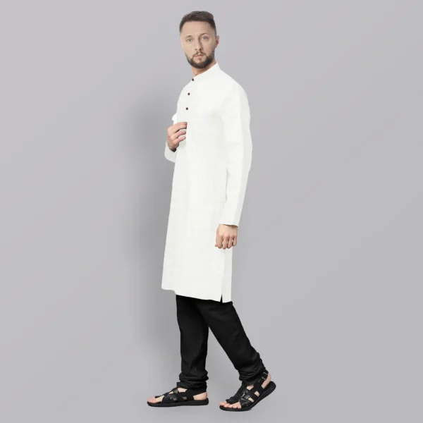 White Cotton Kurta - Image 2