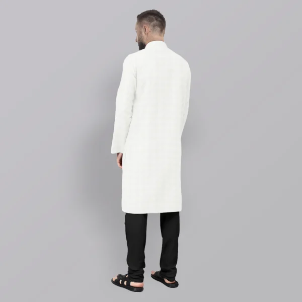 White Cotton Kurta - Image 3